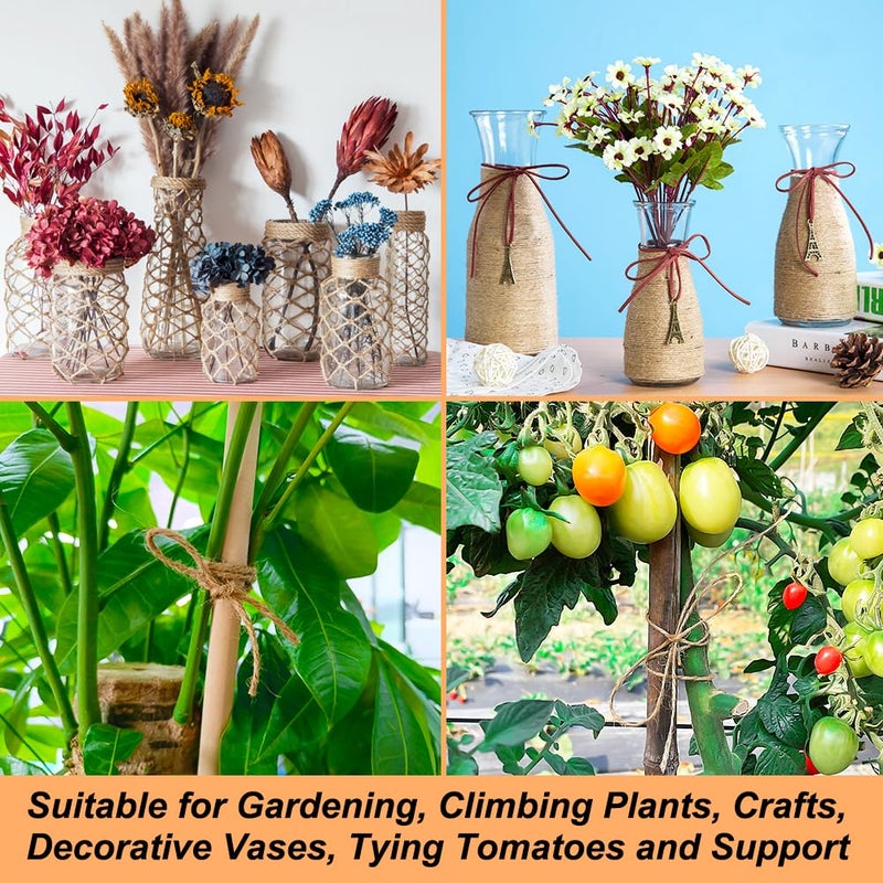 Vivifying خيط جوت طبيعي مُنعش، 656 قدم سُمك 2 مم خيط بني للحديقة، الحرف، تغليف الهدايا، التعبئة - Image 4